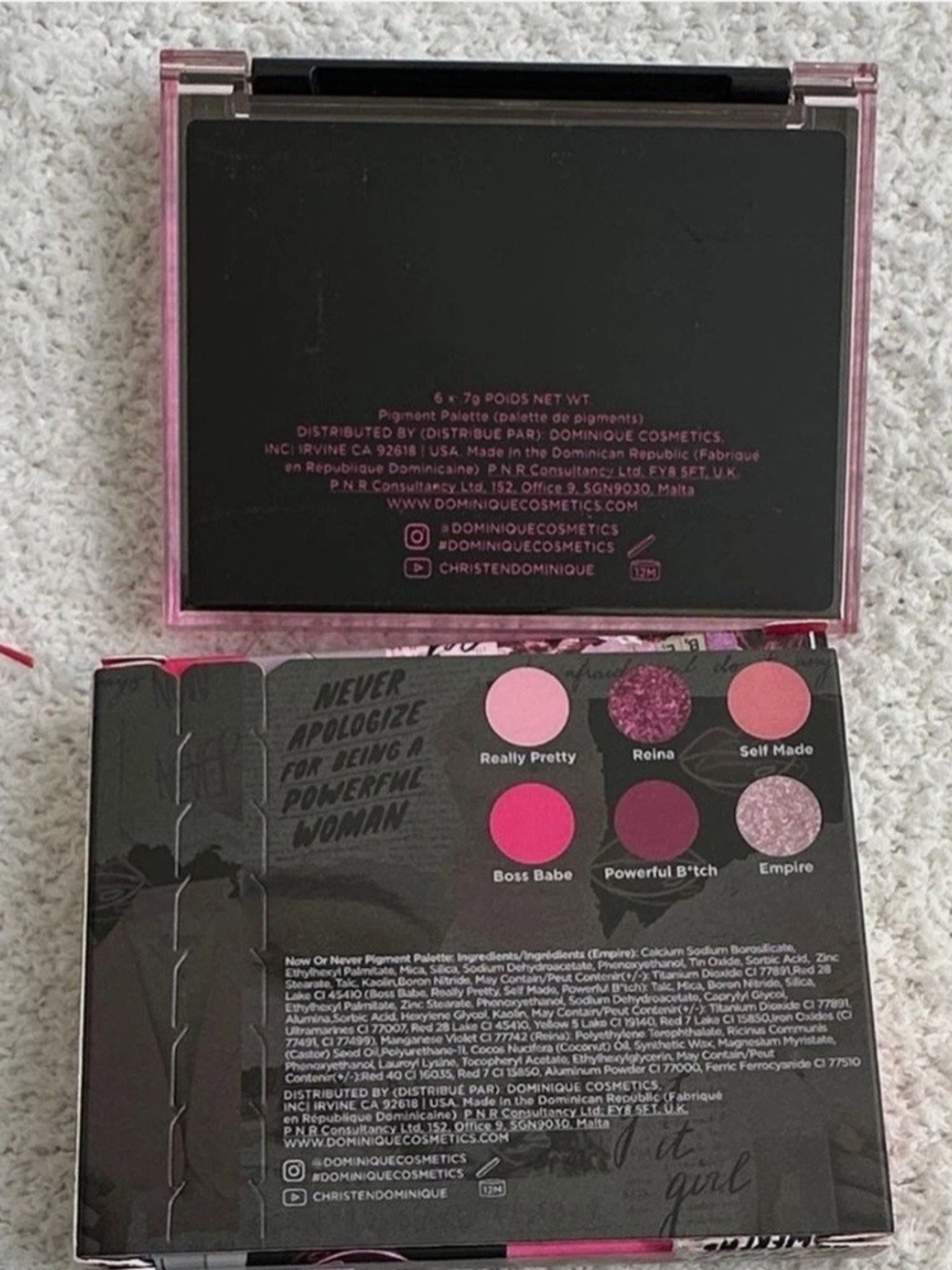 Dominique Pink Collage Eyeshadow Palette - Assorted Pink Tones - Picture 3 of 5